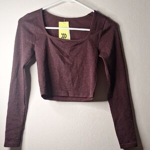 All in Motion Red Fitted Crop Blouse